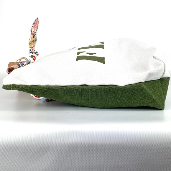 CLARINS Feed Ten Canvas Tote Bag Recycled
Floral Handle White Green - NWT - Picture 12 of 14